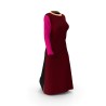 Tailleur femme rouge et noir — veste et pantalon