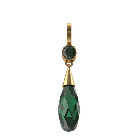 Boucles d'oreilles cristal vert émeraude en argent 925