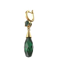 Boucles d'oreilles cristal vert émeraude en argent 925