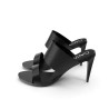 Escarpins Corvin en cuir noir talon aiguille 9 cm