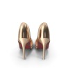 Escarpins dorés femme à talon bloc 7 cm
