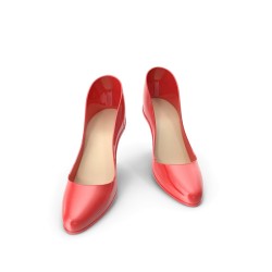 Escarpins rouges vernis bout rond talon 6 cm
