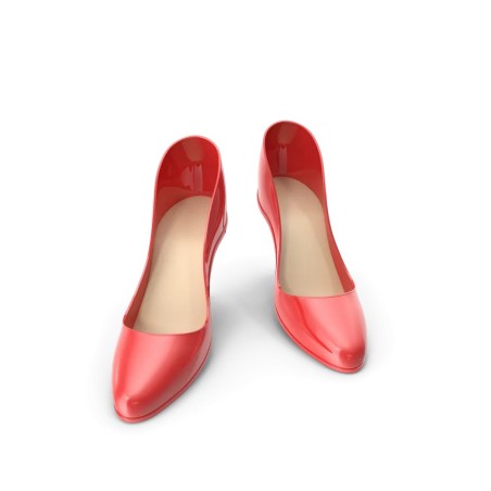 Escarpins rouges vernis bout rond talon 6 cm