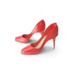 Escarpins rouges vernis bout rond talon 6 cm