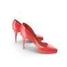 Escarpins rouges vernis bout rond talon 6 cm
