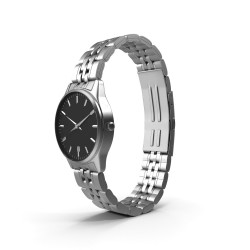 Montre femme bracelet cuir quartz 34 mm cadran blanc
