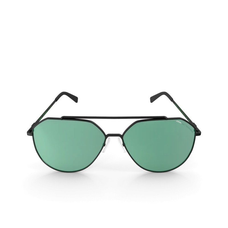 Lunettes de soleil vertes et noires monture sport