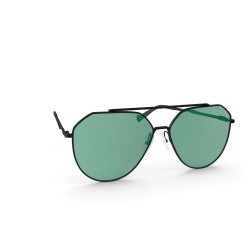 Lunettes de soleil vertes et noires monture sport